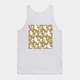cute girly yellow butterfly pattern with a splash paint background Tank Top